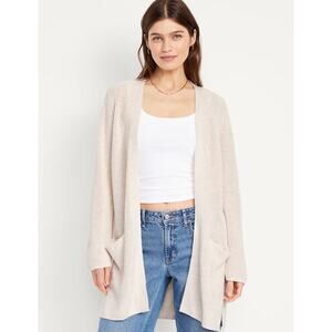 Old Navy Beige Cozy Knit Open Front Fall Duster Cardigan Minimalist Women's 3X